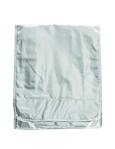 Τσάντα σε μεταλλικό χρώμα ασημί 34x35x8εκ.