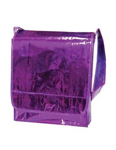 Τσάντα σε μεταλλικό χρώμα μωβ 34x35x8εκ.