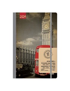 Next ημερολόγιο ACADEMIC+ 9/2023-12/2024 Gallery εβδομαδιαίο flexi 14x21εκ. Big Ben