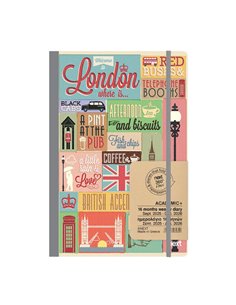 Next ημερολόγιο ACADEMIC+ 9/2025-12/2026 Gallery εβδομαδιαίο flexi 14x21εκ. London