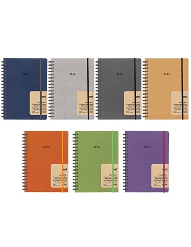 Next ημερολόγιο ACADEMIC+ 9/2024-12/2025 Natural εβδομαδιαίο σπιράλ 14x21εκ.