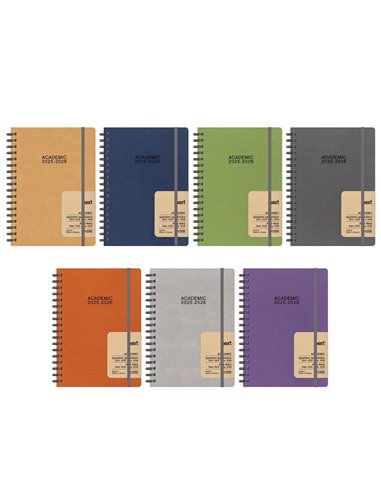 Next ημερολόγιο ACADEMIC 9/2025-8/2026 Natural ημερήσιο σπιράλ 14x21εκ.  Δυνατότητα εκτύπωσης