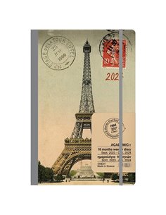 Next ημερολόγιο ACADEMIC+ 9/2023-12/2024 Gallery εβδομαδιαίο flexi 14x21εκ. Eiffel