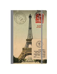 Next ημερολόγιο ACADEMIC+ 9/2024-12/2025 Gallery εβδομαδιαίο flexi 14x21εκ. Eiffel