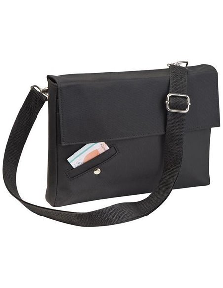 Τσάντα ταχυδρόμου μαύρη 26x22x4εκ.