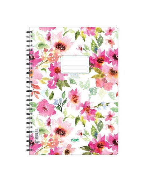 Next trends Flowers τετράδιο σπιράλ 2 θέματα 70 φύλλα 21x29εκ.