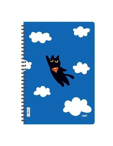 Next trends super cat τετράδιο σπιράλ 3 θέματα 105 φύλλα 17x25εκ.