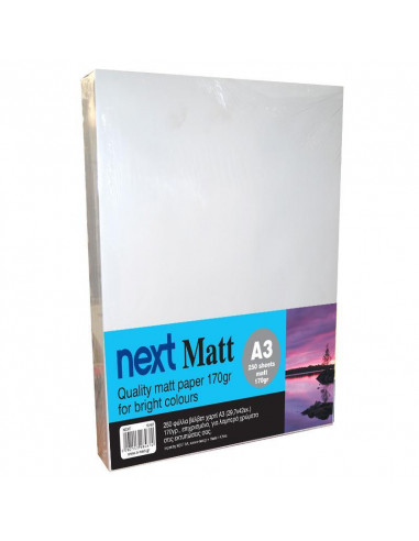 Next Matt A3 170γρ. premium matt paper 250φ.