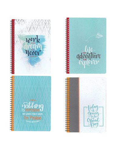 Next motivation τετράδιο σπιράλ 17x25εκ. 2θεμ., 70φ.