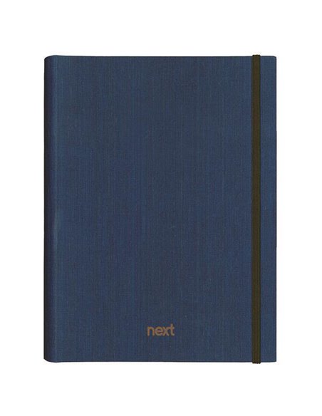 Next Fabric τετράδιo με κρυφό σπιράλ μπλε με λάστιχο 21x29εκ. 5θεμ., 175φ.