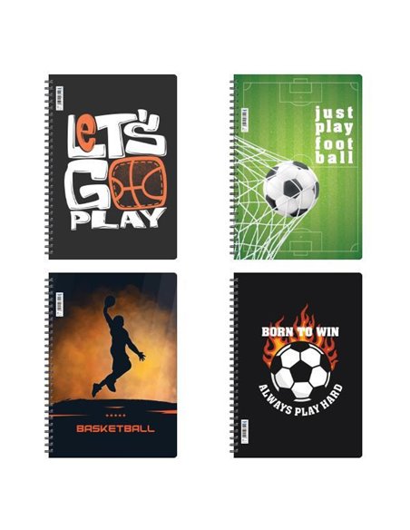 Next Sports τετράδιo σπιράλ 17x25εκ. 2θεμ., 70φ.