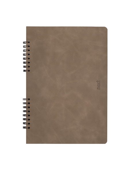 Next Premium τετράδιο σπιράλ καφέ 2 θέματα 70 φύλλα 21x29εκ.