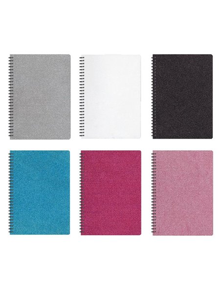 Next glitter τετράδιο σπιράλ 17x25εκ. 2θεμ. 70φ.