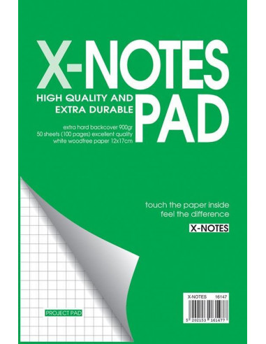 Next x-notes μπλοκ καρέ 12x17εκ. 50φυλ.