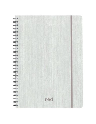 Next fabric τετράδιο σπιράλ λάστιχο λευκό 17x25εκ. 70φ. 2θ