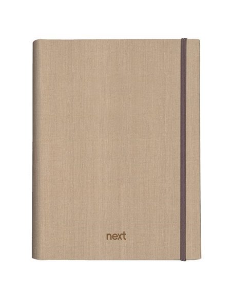 Next Fabric τετράδιo με κρυφό σπιράλ σκούρο γκρι με λάστιχο 21x29εκ. 5θεμ., 175φ.