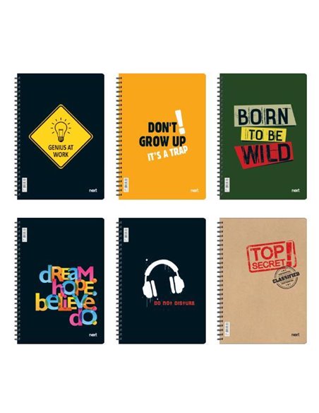 Next Genius τετράδιo σπιράλ 17x25εκ. 1θεμ., 35φ.