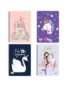 Next unicorns I τετράδιο σπιράλ 17x25εκ. 2θεμ.