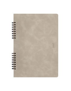 Next Premium τετράδιο σπιράλ μπεζ της άμμου 2 θέματα 70 φύλλα 17x25εκ.