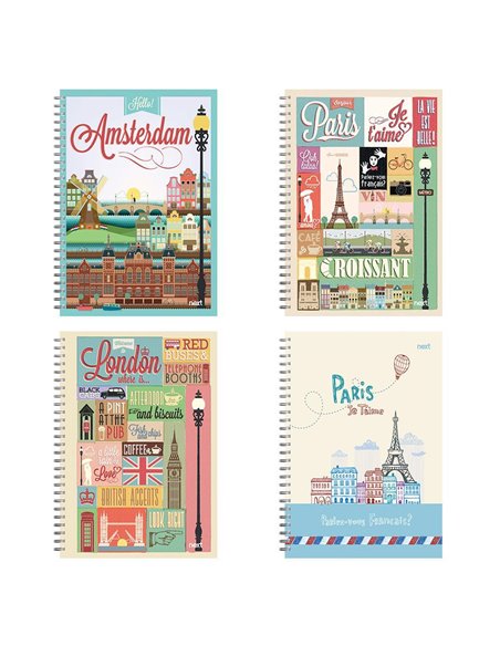 Next travel τετράδιο σπιράλ 17x25εκ. 3θεμ.