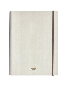 Next Fabric τετράδιo με κρυφό σπιράλ λευκό με λάστιχο 21x29εκ. 5θεμ., 175φ.