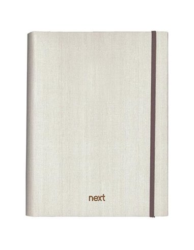 Next Fabric τετράδιo με κρυφό σπιράλ λευκό με λάστιχο 21x29εκ. 5θεμ., 175φ.