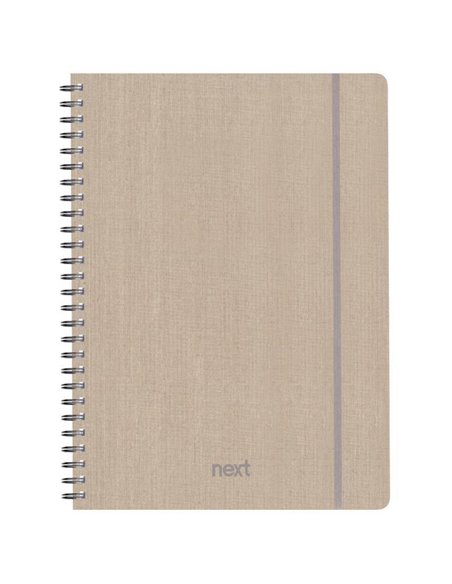 Next fabric τετράδιο σπιράλ λάστιχο εκρού 17x25εκ. 70φ. 2θ