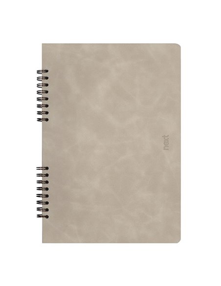 Next Premium τετράδιο σπιράλ μπεζ της άμμου 3 θέματα 105 φύλλα 17x25εκ.