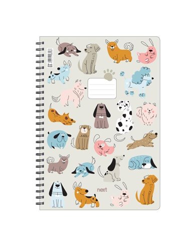 Next trends dogs τετράδιο σπιράλ 3 θέματα 105 φύλλα 17x25εκ.