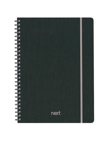 Next fabric τετράδιο σπιράλ λάστιχο γκρι 21x29εκ. 140φ. 4θ
