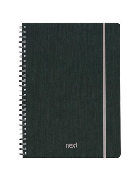 Next fabric τετράδιο σπιράλ λάστιχο γκρι 21x29εκ. 140φ. 4θ