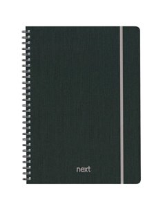 Next fabric τετράδιο σπιράλ λάστιχο γκρι 17x25εκ. 70φ. 2θ