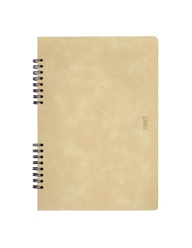 Next Premium τετράδιο σπιράλ μπεζ 3 θέματα 105 φύλλα 21x29εκ.