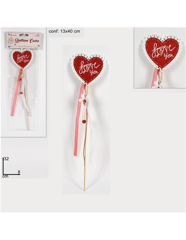 Διακοσμητικό ξυλάκι καρδιά 32x8εκ.