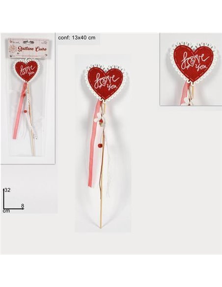 Διακοσμητικό ξυλάκι καρδιά 32x8εκ.