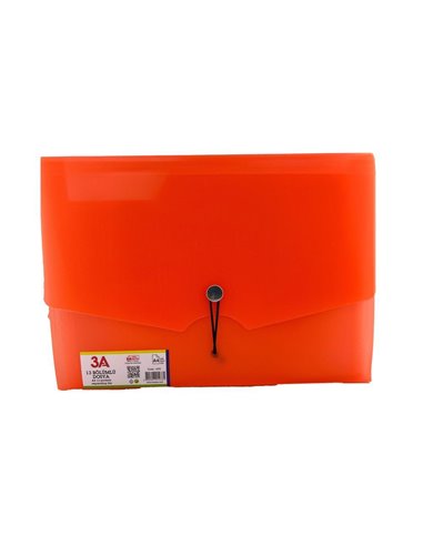 Αρχειοθήκη 13 θέσεων με λάστιχο Α4 πορτοκαλί