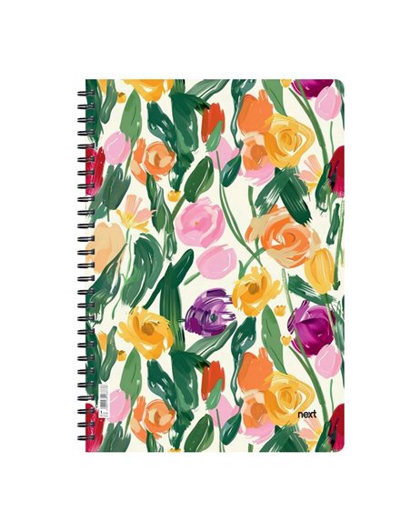 Next trends flowers III τετράδιο σπιράλ 3 θέματα 105 φύλλα 17x25εκ.