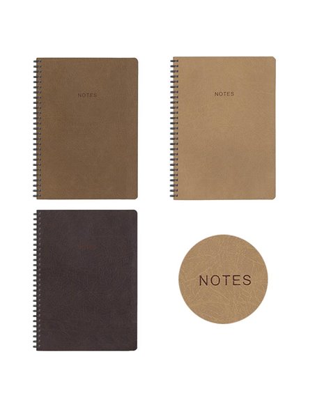 Next old leather τετράδιο σπιράλ 21x29εκ. 3θεμ., 105φ.