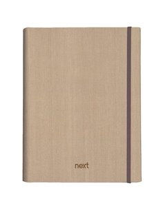 Next Fabric τετράδιo με κρυφό σπιράλ μπεζ με λάστιχο 17x25εκ. 5θεμ., 175φ.