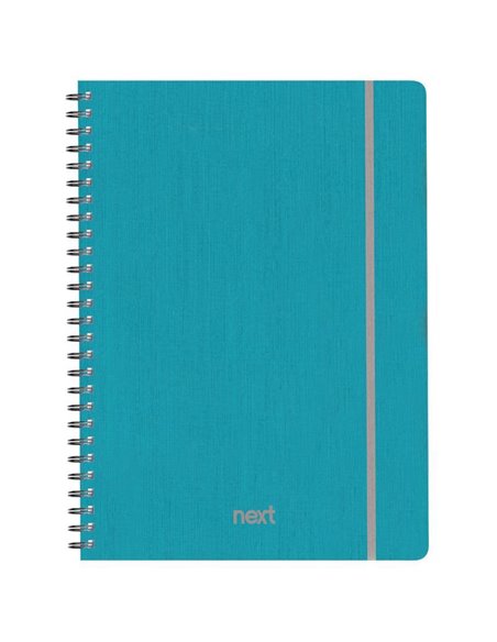 Next fabric τετράδιο σπιράλ λάστιχο γαλάζιο 21x29εκ. 140φ. 4θ