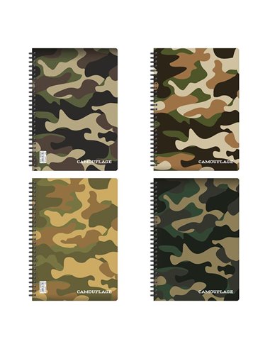 Next camouflage τετράδιο σπιράλ 17x25εκ. 4θεμ.