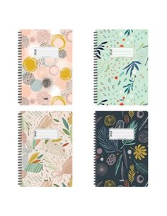 Next Floral τετράδιo σπιράλ 21x29εκ. 3θεμ., 105φ. 70γρ.