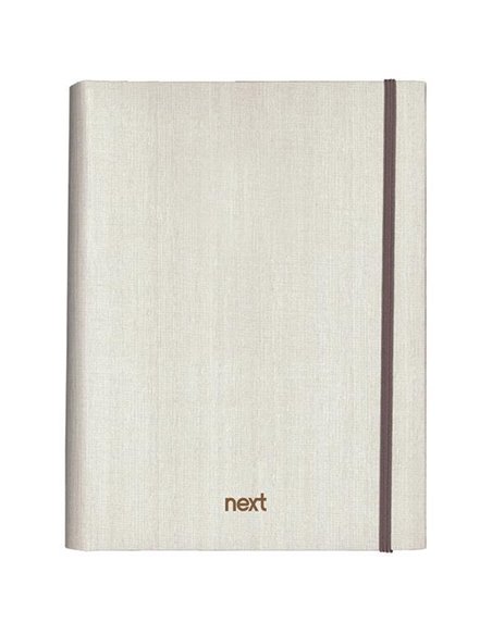 Next Fabric τετράδιo με κρυφό σπιράλ λευκό με λάστιχο 17x25εκ. 5θεμ., 175φ.