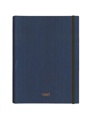 Next Fabric τετράδιo με κρυφό σπιράλ μπλε με λάστιχο 17x25εκ. 5θεμ., 175φ.