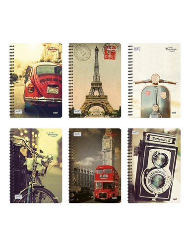 Next vintage τετράδιο σπιράλ 21x29εκ. 3θεμ.