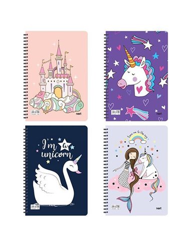 Next unicorns I τετράδιο σπιράλ 17x25εκ. 3θεμ.