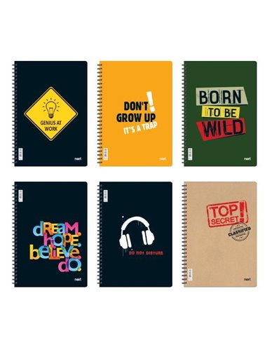 Next Genius τετράδιo σπιράλ 17x25εκ. 3θεμ., 105φ.