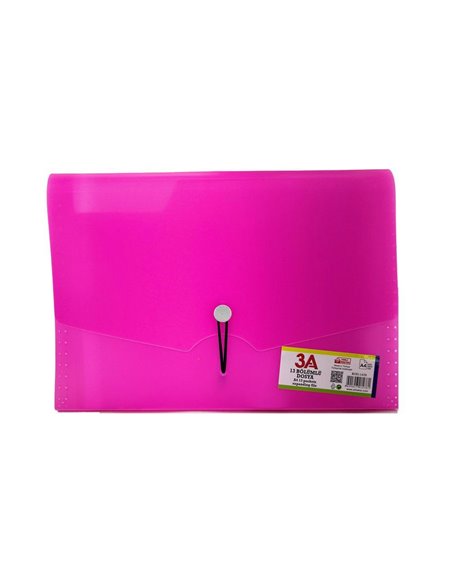 Αρχειοθήκη 13 θέσεων με λάστιχο Α4 φουξ