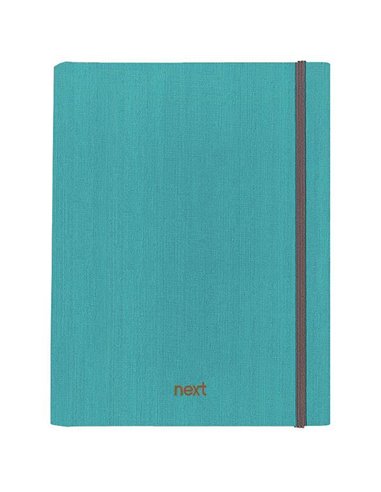 Next Fabric τετράδιo με κρυφό σπιράλ γαλάζιο με λάστιχο 21x29εκ. 5θεμ., 175φ.