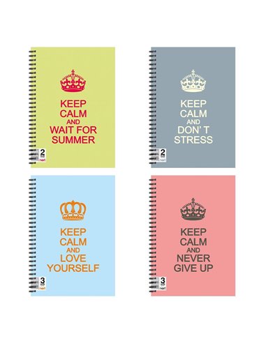 Next keep calm τετράδιο σπιράλ 17x25εκ. 2θεμ.